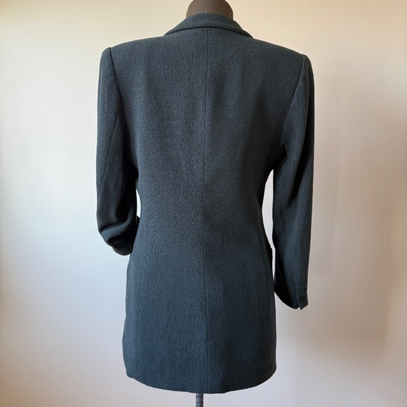 Stunning Vintage 90s Giorgio Armani Grey Green Blazer Jacket - Picture 2 of 11